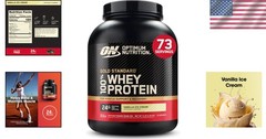 100% Whey Protein Powder – Vanilla Ice Cream, 5 lb for Stronger Muscles