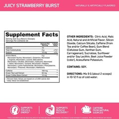 Amino Energy Pre Workout Powder – BCAA, Green Tea, Keto Friendly, Strawberry Bur