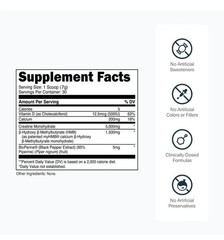 Transparent Labs Creatine HMB Creatine Monohydrate Powder Unflavored 30 Servings