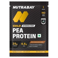 Pea Protein Powder 25g Protein, 4.6g BCAA, 5gFiber | Rich Chocolate, 1 Serving
