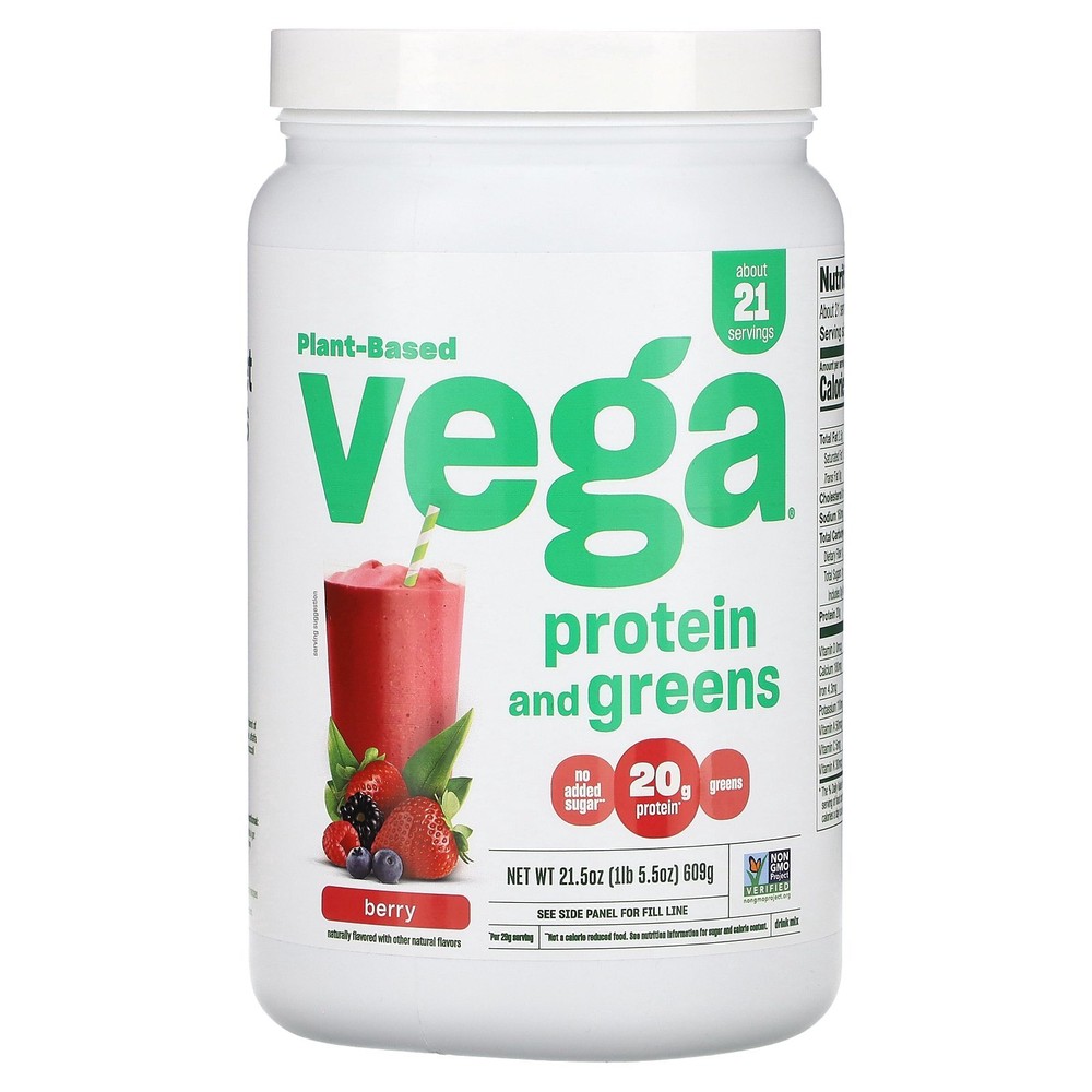 Plant Based Protein and Greens, Berry, 1 lb 5.5 oz (609 g)