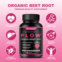 Organic Beet Root Powder Capsule 1300mg per serving Aids in Healthy Circulation
