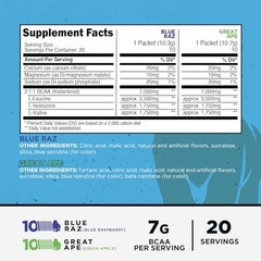Primal BCAA Variety Pack 20 Stickpacks 7G Blue Raspberry Green Apple