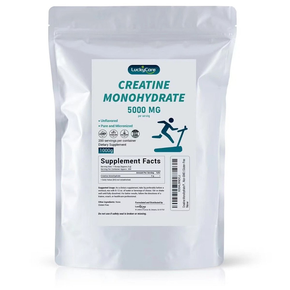 Pure Creatine Monohydrate 2.2lbs – Powder Micronized 200 Servings 5g Per Serving