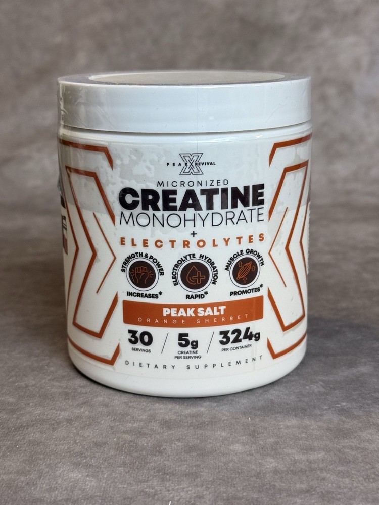 Peak Revival-X Creatine Monohydrate Powder Orange Sherbet 324g 30 Servings