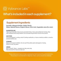 VYBRANCE LABS Creatine Gummies 5g Monohydrate Taurine B12 Vegan Citrus Mango