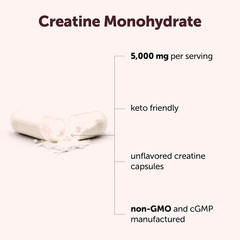 Creatine Monohydrate 5,000Mg, 500 Capsules | Pure Creatine Pills – Micronized +