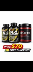 Goliath Labs N.O. Monster 60 Capsules & Creatine Monohydrate 300g Bundle