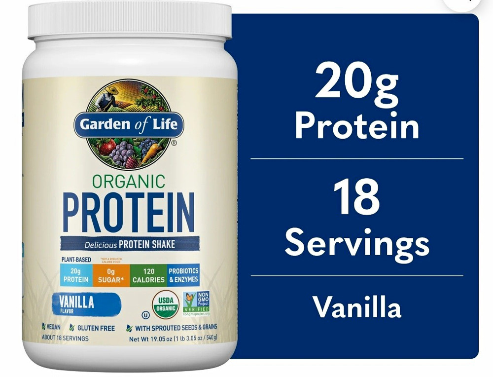 Garden of Life Organic Protein Powder Vanilla 19.05 oz – 12/27