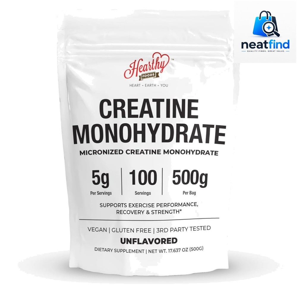Creatine Monohydrate Micronized Powder 500G – 100 Servings, 5000mg Per Servin…