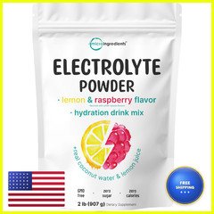 Micro Ingredients Electrolytes Powder 2Lbs 139 Raspberry Potassium Friendly