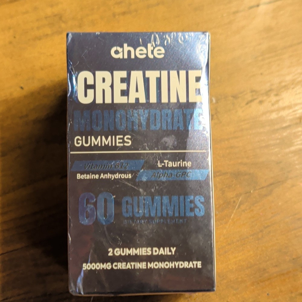 chete Creatine Monohydrate Gummies 60ct 5000mg w/ B12 Taurine Alpha-GPC