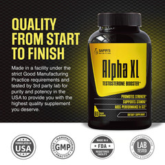 Alpha Testosterone Booster for Men – Increase Size 60 Count (Pack of 1)