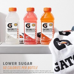 Gatorlyte Electrolyte Drink, 60% Lower Sugar, No Artificial Additives – 12 Pack