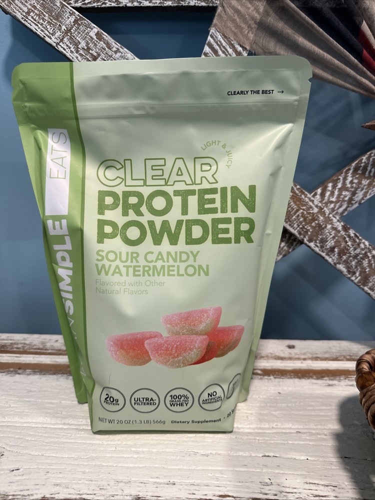 Clean Simple Eats Clear Protein Powder Sour Candy Watermelon Exp 6/27