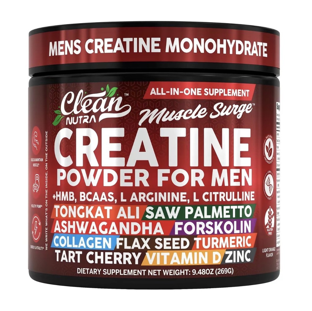 Clean Nutra Muscle Surge Creatine Powder for Men (9.7oz / 275g)