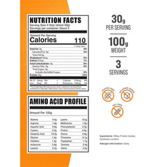 BulkSupplements Hydrolyzed Whey Protein Isolate Powder BCAAs Unflavored 100g
