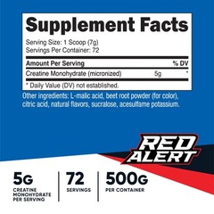 Nutricost Creatine Monohydrate Powder (Red Alert, 500 Gram) – 72 Servings