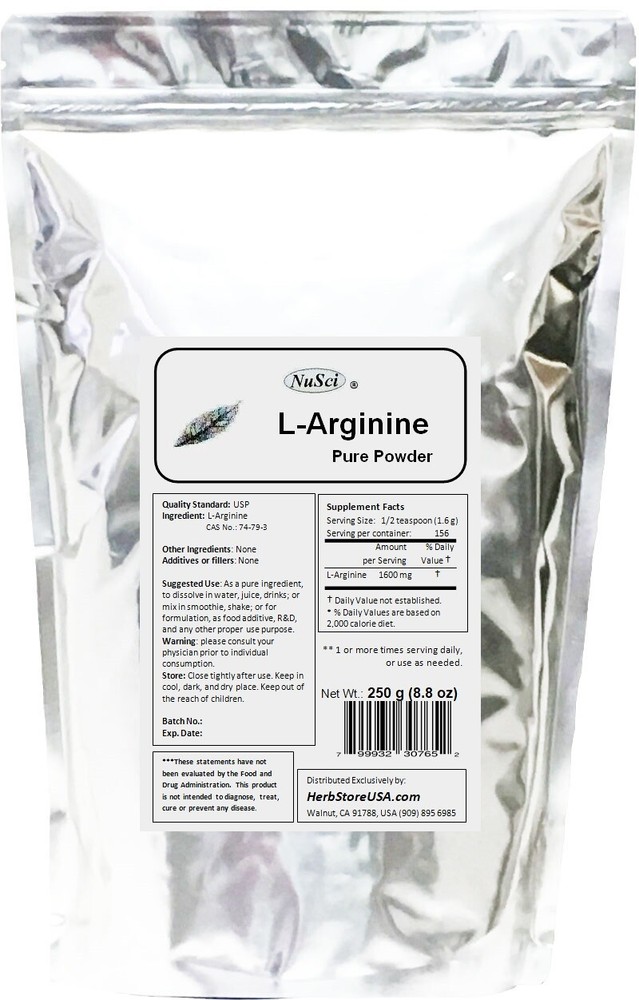 L-Arginine Pure Powder Amino Acid 250g (8.8 oz) Muscle Energy Endurance