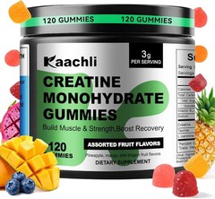 Creatine Monohydrate Gummies for Men and Women, 3000mg Creatine,120 Count.