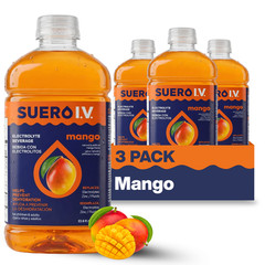 Suero I.V. Electrolyte Drink, Mango Flavor 33.8 fl oz – Hydrate (3-Pack)