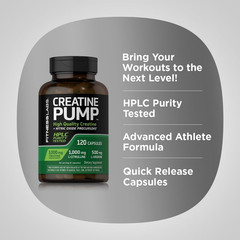 Creatine Monohydrate Capsules | 3000mg |120 Count | Pump Supplement for Men and