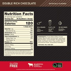 Optimum Nutrition, Gold Standard 100% Whey Protein Powder, Double Rich Chocolate