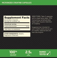 Optimum Nutrition, Micronized Creatine, 2500mg, 300 Capsules