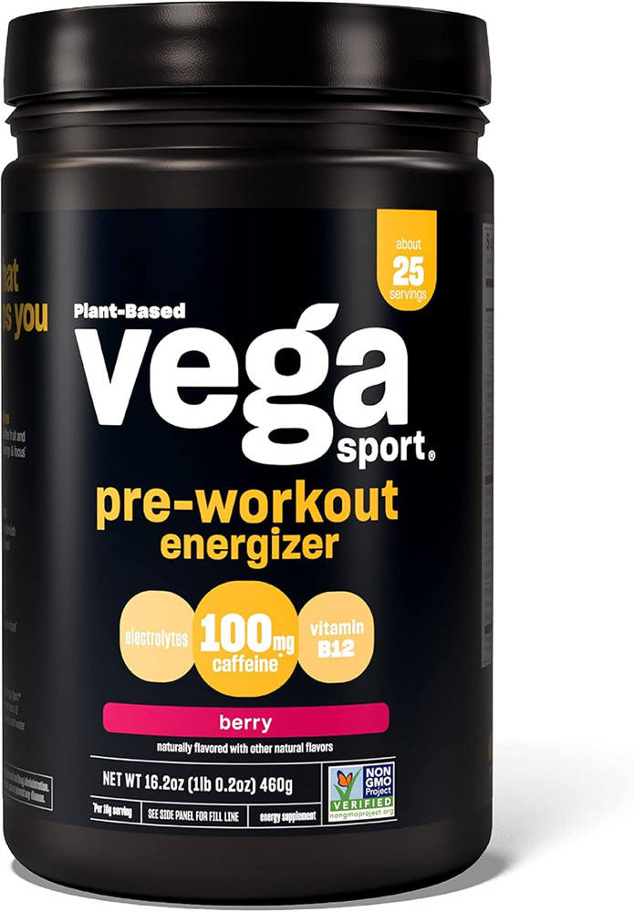 Vega Sport Pre-Workout Energizer Berry, Plant Based Pre Workout Powder