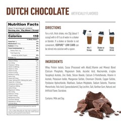 Isopure Low Carb Whey Isolate Protein Powder Dutch Chocolate 1 lb