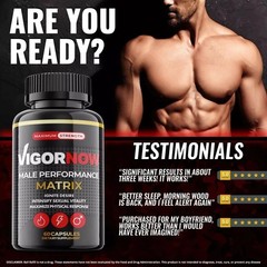 Vigor Now Pills for Men – Male Virility and Performance Support – 180 Capsules