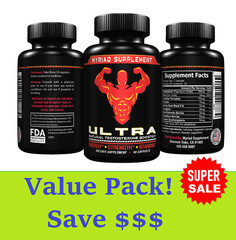 Ultra Testosterone Booster 90 Caplets – Natural Stamina & more Energy Value Pack