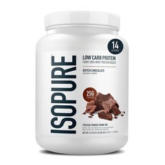 Isopure Low Carb Whey Protein Isolate Powder Dutch Chocolate 25g Protein 1lb