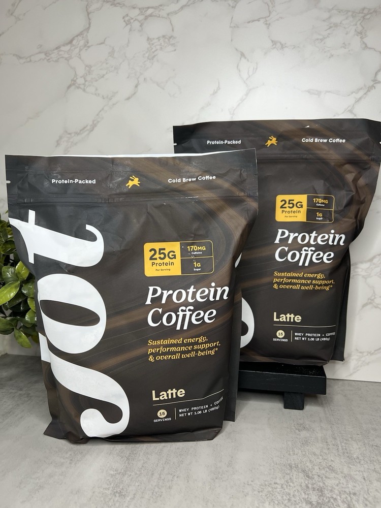 Jot Protein Coffee Latte Cold Brew Powder 25g Protein Two Pack, 1.06lb Exp 11/27
