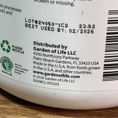 Garden of Life Sport Whey Protein Powder Chocolate Grass Fed Whey Exp 2/26