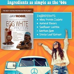 JAYROBB Chocolate Egg White Protein 24 oz, 1.5 Pound Bag
