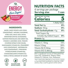 Energy 8 fl. oz. Can (6 Pack of 6 (8 Fl Oz) Zero Sugar Strawberry Lemonade