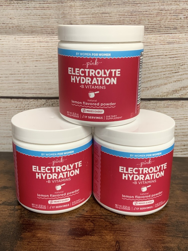 3X Nature’s Truth Electrolyte Hydration B Vitamins Powder Lemon Pink Women 10/26