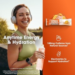 Banned Substance Tested Amino Energy + Electrolytes, 7 Count Tangerine Packs
