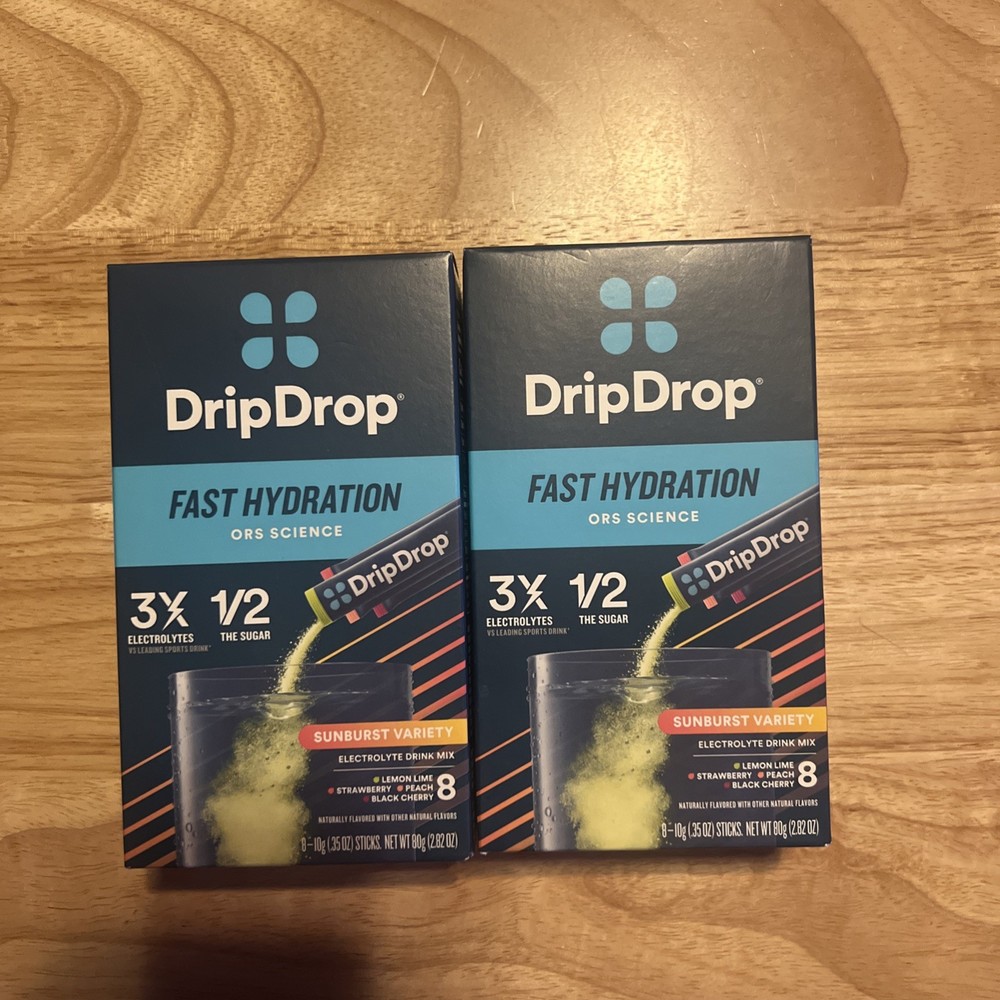 DripDrop Sunburst Variety Electrolyte Drink Mix – 16 Sticks Exp: 12/28