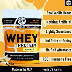 TGS Nutrition Vanilla Whey Protein Powder 2lb – No Artificial Sweeteners, All Na