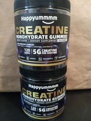 2X happyummmm creatine Monohydrate gummies 120 Gummies Grape Flavor