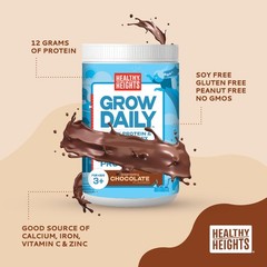 Grow Daily Protein Drink Mix (Chocolate) – High Protein Shake for 3+, 10.6 oz