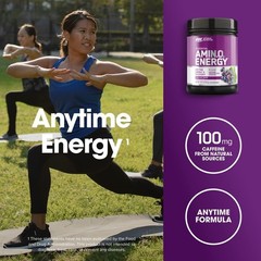 Concord Grape Amino Energy – Pre Workout with BCAA, Anytime Formula, 1.29 lb