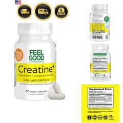 Creatine +, High Absorption Capsules, 60 Count, Non-GMO, Gluten Free, Soy Free