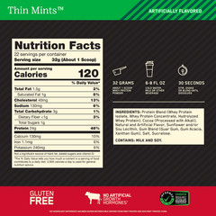 Optimum Nutrition, Gold Standard 100% Whey Protein Powder Scout Thin Mint Cookie