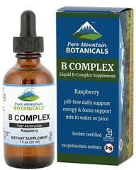 Pure Mountain Botanicals Liquid Vitamin B Complex – B12 B6 Drops – Raspberry