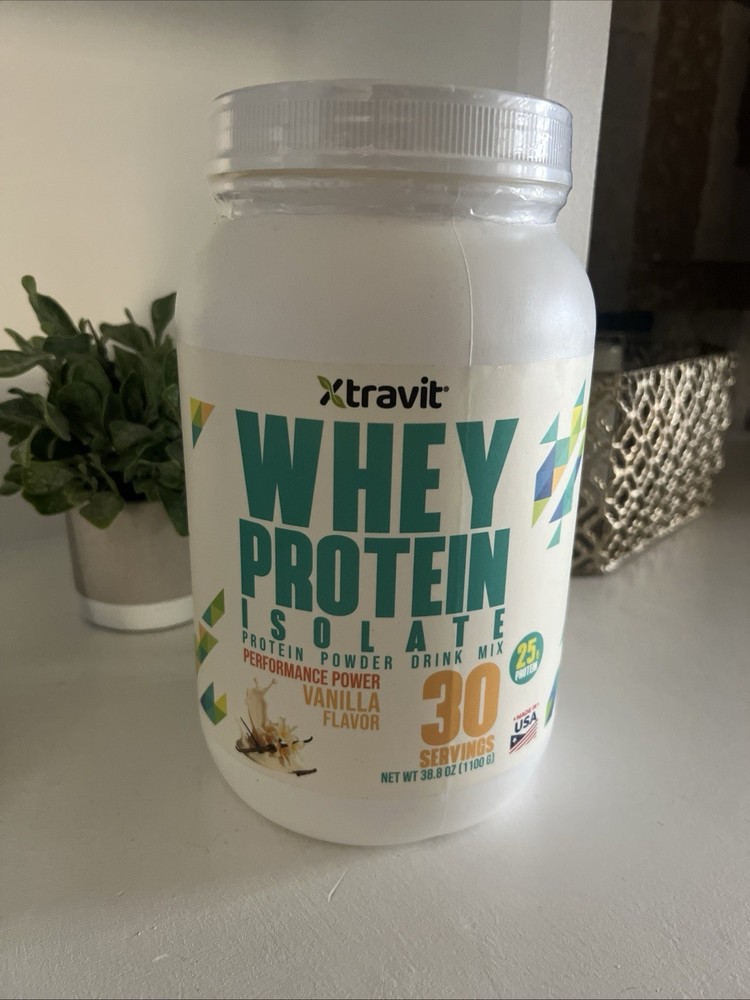 Xtravit Whey Protein Isolate Vanilla 30 Servings 25g Protein 38.8oz Exp 03/2028