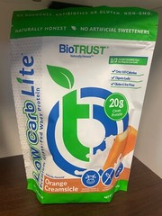 12.7oz Biotrust Low Carb Lite Protein Powder Orange Cream 20g Grass-fed Whey