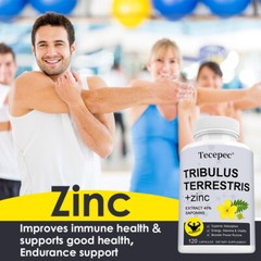Tribulu Terrestris 1500mg per serving Minimum 45% Saponins Extract with Zinc